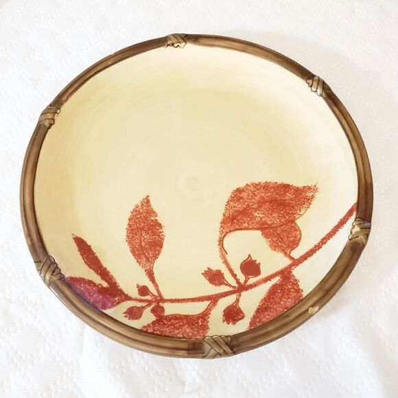 Clay Art Hand Painted Fall Print Platter - Picture 1 of 7